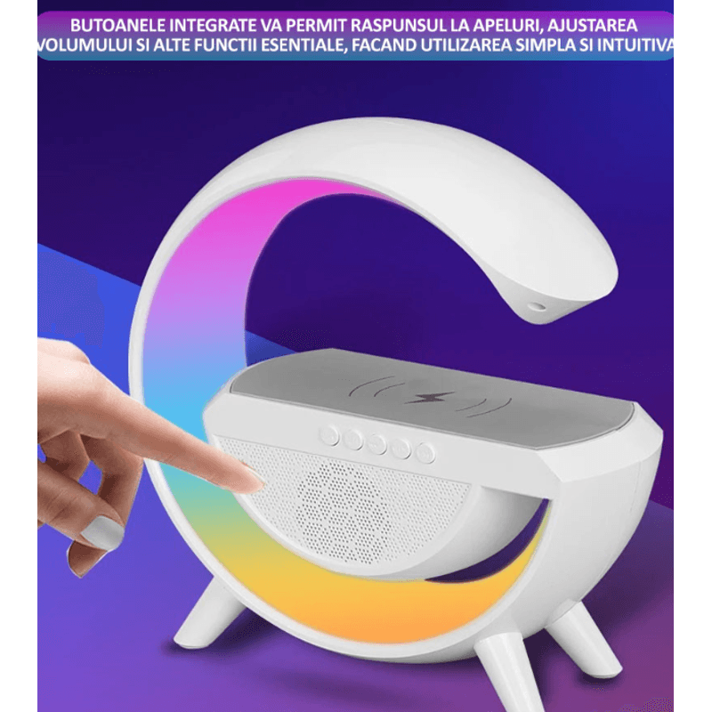 TV, Audio-Video si Foto - Portabile audio - Boxe portabile - Boxa multifunctionala G500 3 in 1 lampa LED RGB smart bluetooth incarcator telefon wireless lumina RGB - Infinity.ro
