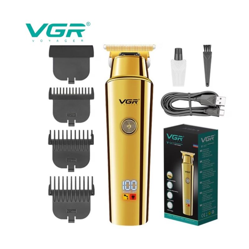 Ingrijire personala si Cosmetice - Aparate & accesorii ingrijire personala - Aparate de ras si tuns - Aparate de tuns - Aparat de tuns VGR-947 Auriu cu 4 atasamente - Infinity.ro