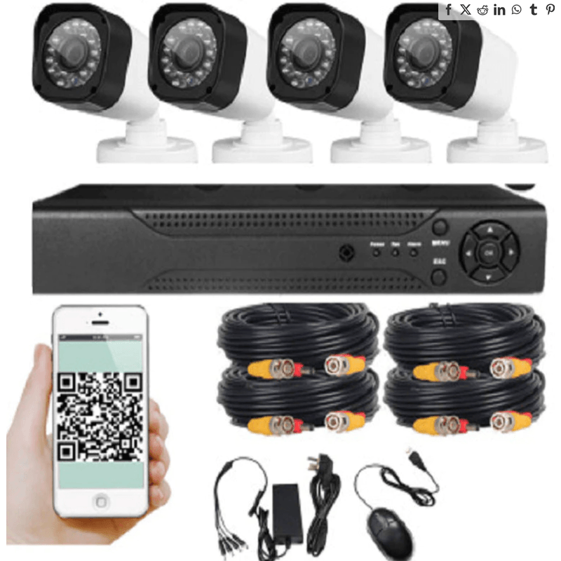 Casa si Gradina - Electrice - Smart Home - Camere de supraveghere - Sistem de supraveghere cu 8 camere exterior 1080P Kit AHD compresie video H.265 - Infinity.ro