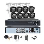 Casa si Gradina - Electrice - Smart Home - Camere de supraveghere - Sistem de supraveghere cu 8 camere exterior 1080P Kit AHD compresie video H.265 - Infinity.ro