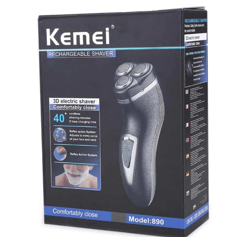 Ingrijire personala si Cosmetice - Aparate & accesorii ingrijire personala - Aparate de ras si tuns - Aparate de ras electrice - Aparat de ras KEMEI KM-890 electric plutitor cu trei taieturi cu filetare - Infinity.ro