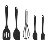 Casa si Gradina - Bucatarie si vesela - Ustensile bucatarie - Seturi ustensile de bucatarie - Set 5 ustensile de gatit din silicon negre - Infinity.ro