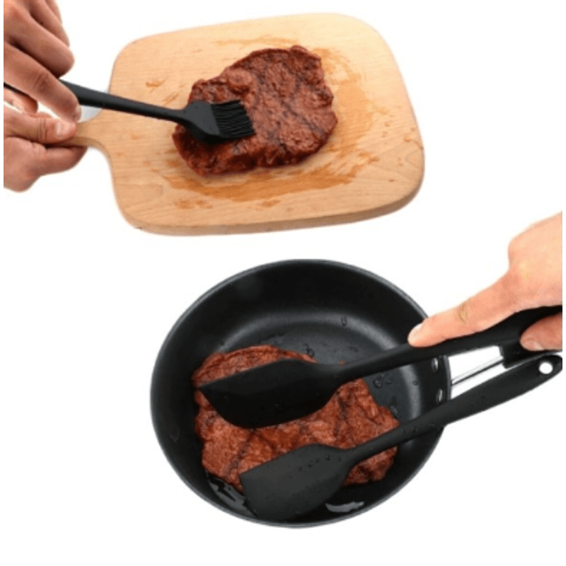 Casa si Gradina - Bucatarie si vesela - Ustensile bucatarie - Seturi ustensile de bucatarie - Set 5 ustensile de gatit din silicon negre - Infinity.ro