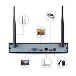 Casa si Gradina - Electrice - Smart Home - Camere de supraveghere - KIT de supraveghere Wireless JORTAN 4 camere HDMI Infrarosu Vizualizare pe Telefon - Infinity.ro