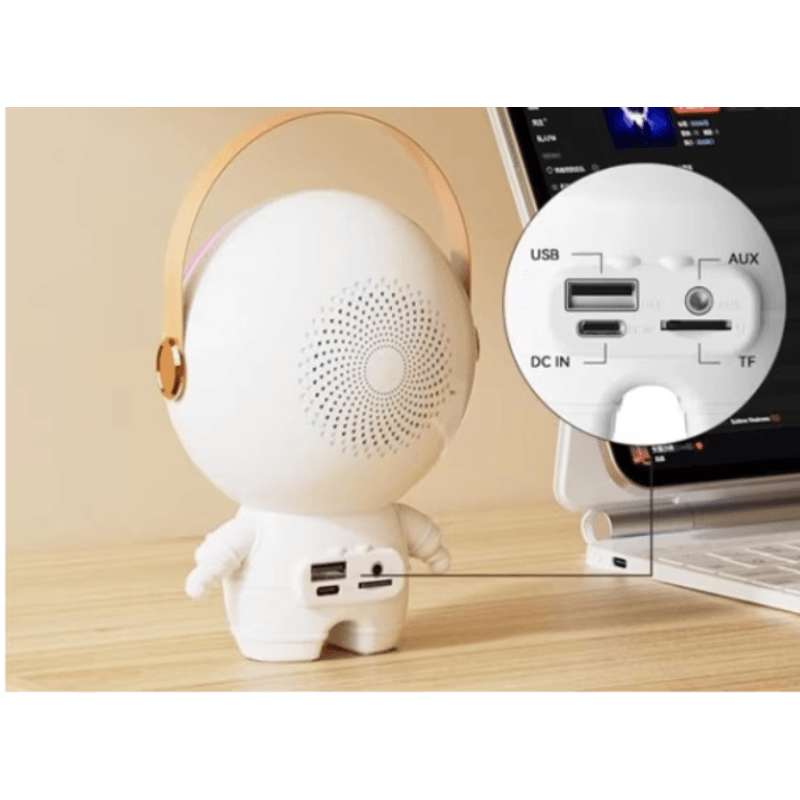 TV, Audio-Video si Foto - Portabile audio - Boxe portabile - Mini boxa portabila Bluetooth cu 1 microfon wireless pentru copii statie Karaoke model Astronaut - Infinity.ro