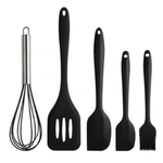 Casa si Gradina - Bucatarie si vesela - Ustensile bucatarie - Seturi ustensile de bucatarie - Set 5 ustensile de gatit din silicon negre - Infinity.ro