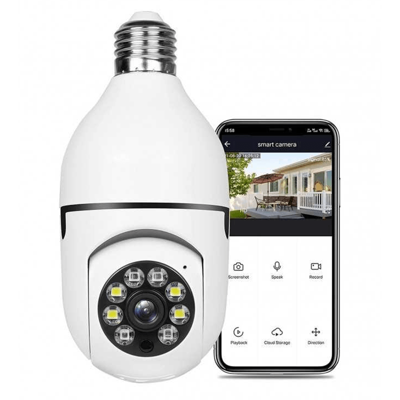 Casa si Gradina - Electrice - Smart Home - Camere de supraveghere - Camera de supraveghere Wifi SOCLU E27 rotatie 360 grade SMART XL - Infinity.ro