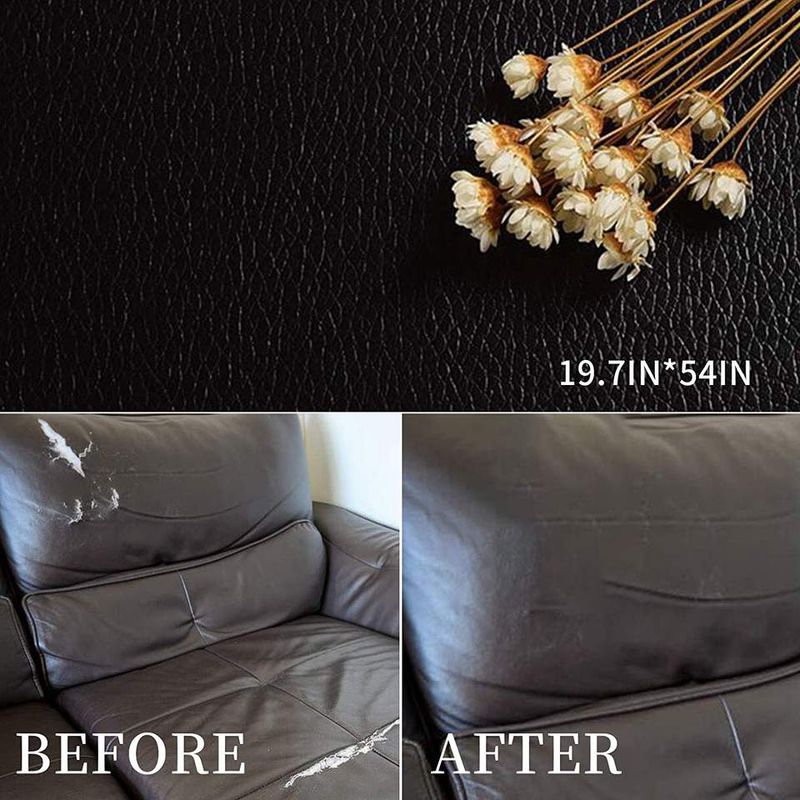 Casa si Gradina - Textile si covoare - Metraje si textile - Sul autoadeziv LY din piele ecologica (imitatie piele) 0.45 x 3.0m NEGRU cu textura - Infinity.ro