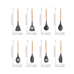 Casa si Gradina - Bucatarie si vesela - Ustensile bucatarie - Seturi ustensile de bucatarie - Set 12 ustensile de bucatarie Lemn/Silicon Roz - Infinity.ro