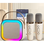 TV, Audio-Video si Foto - Portabile audio - Boxe portabile - Boxa Karaoke Portabila K12 cu 2 Microfoane Wireless LED RGB Radio FM - Infinity.ro