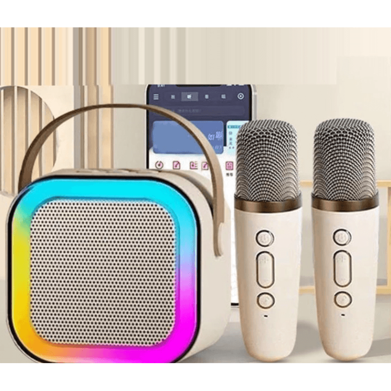TV, Audio-Video si Foto - Portabile audio - Boxe portabile - Boxa Karaoke Portabila K12 cu 2 Microfoane Wireless LED RGB Radio FM - Infinity.ro