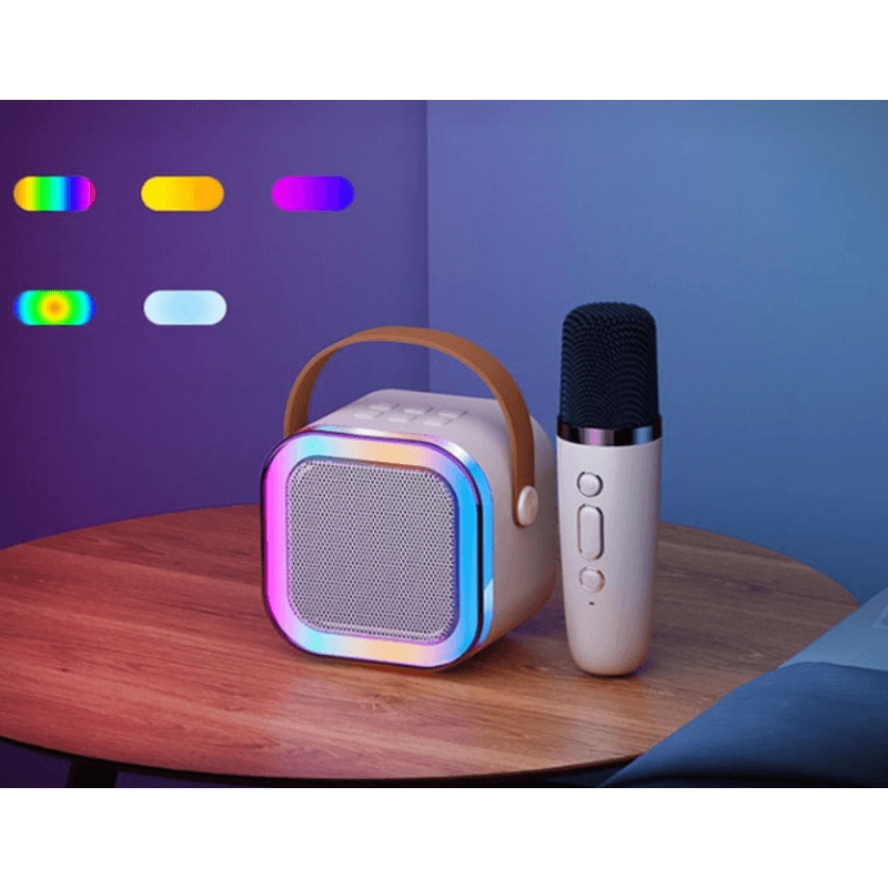 TV, Audio-Video si Foto - Portabile audio - Boxe portabile - Boxa Karaoke Portabila K12 cu 2 Microfoane Wireless LED RGB Radio FM - Infinity.ro
