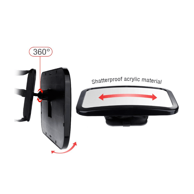 Auto si Moto - Piese auto si accesorii - Interior auto - Accesorii interior - Oglinda auto supraveghere bebe fixare tetiera suport anti alunecare 360 grade - Infinity.ro