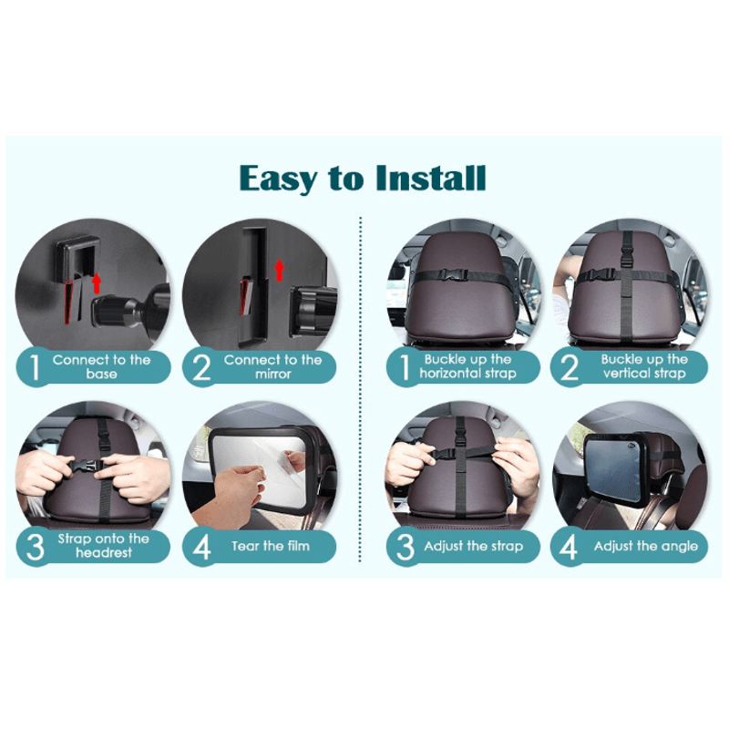 Auto si Moto - Piese auto si accesorii - Interior auto - Accesorii interior - Oglinda auto supraveghere bebe fixare tetiera suport anti alunecare 360 grade - Infinity.ro