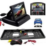Auto si Moto - Piese auto si accesorii - Caroserie - Ornamente exterior auto - Set suport numar auto cu camera video marsarier si monitor pliabil TFT - Infinity.ro