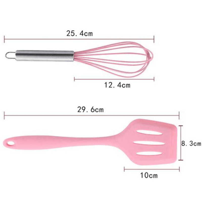 Casa si Gradina - Bucatarie si vesela - Ustensile bucatarie - Seturi ustensile de bucatarie - Set 5 ustensile bucatarie din silicon ROZ - Infinity.ro