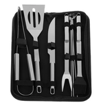 Casa si Gradina - Bucatarie si vesela - Ustensile bucatarie - Seturi ustensile de bucatarie - Set ustensile pentru gratar cu 9 accesorii otel inoxidabil - Infinity.ro