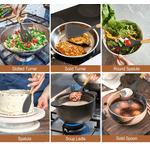 Casa si Gradina - Bucatarie si vesela - Ustensile bucatarie - Seturi ustensile de bucatarie - Set 12 ustensile de bucatarie Lemn/Silicon Negru - Infinity.ro