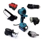 Casa si Gradina - Constructii - Scule de mana si unelte - Chei si truse chei - Trusa scule 6 in 1 cu 1 acumulator 48V bormasina cheie impact minidrujba fierastrau sabie - Infinity.ro