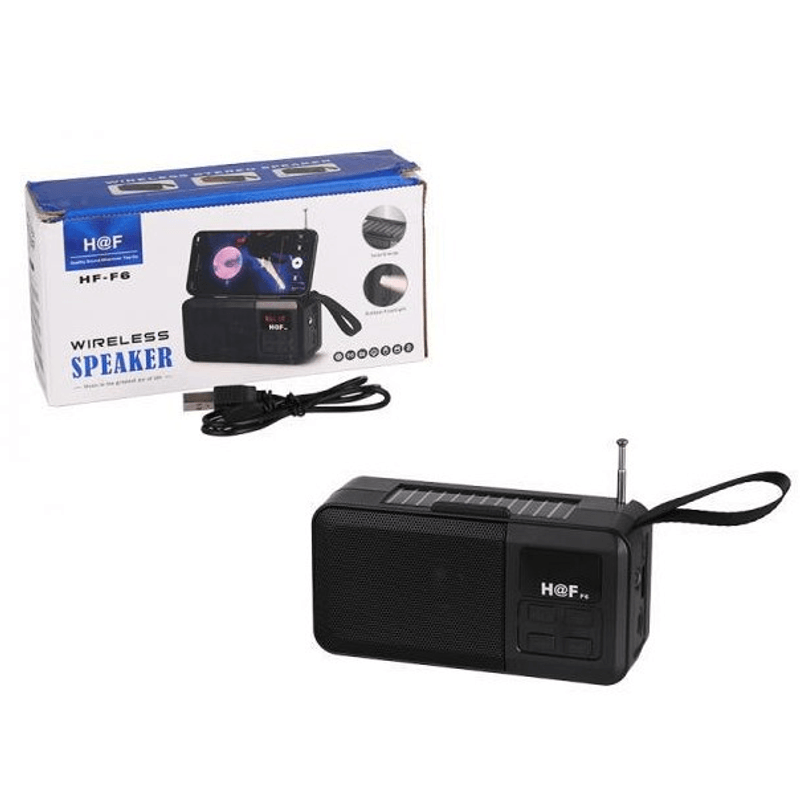 TV, Audio-Video si Foto - Portabile audio - Boxe portabile - Boxa Portabila HF-F6 Incarcare Solara  Cu Bluetooth USB TF AUX Radio Hands-Free - Infinity.ro