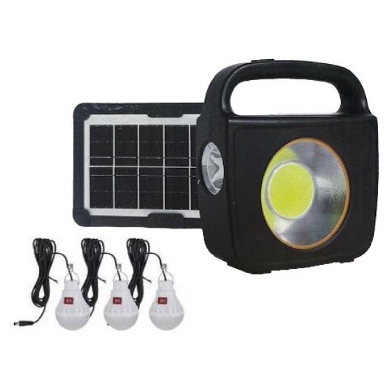 Casa si Gradina - Corpuri si surse de iluminat - Iluminat exterior - Lanterne - Kit CC022-1 panou solar cu lanterna si 3 becuri, 100 W - Infinity.ro