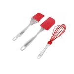 Casa si Gradina - Bucatarie si vesela - Ustensile bucatarie - Seturi ustensile de bucatarie - Set 3 Ustensile pentru bucatarie din Silicon Rosu - Infinity.ro