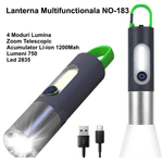 Casa si Gradina - Corpuri si surse de iluminat - Iluminat exterior - Lanterne - Lanterna de Camping 20cm cu Acumulator si Agatatoare Digital Thunder XST 836 - Infinity.ro