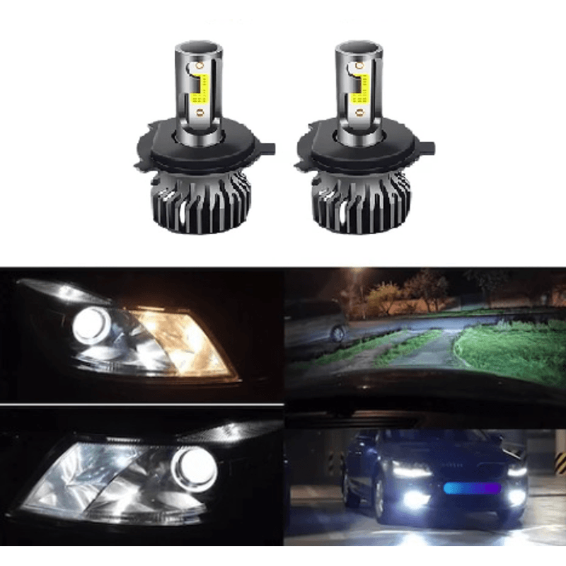 Auto si Moto - Electrice auto - Iluminare si semnalizare - Becuri auto - Set 2 becuri auto COB H4, 100W, lumina alb-rece, 12000 lumeni - Infinity.ro