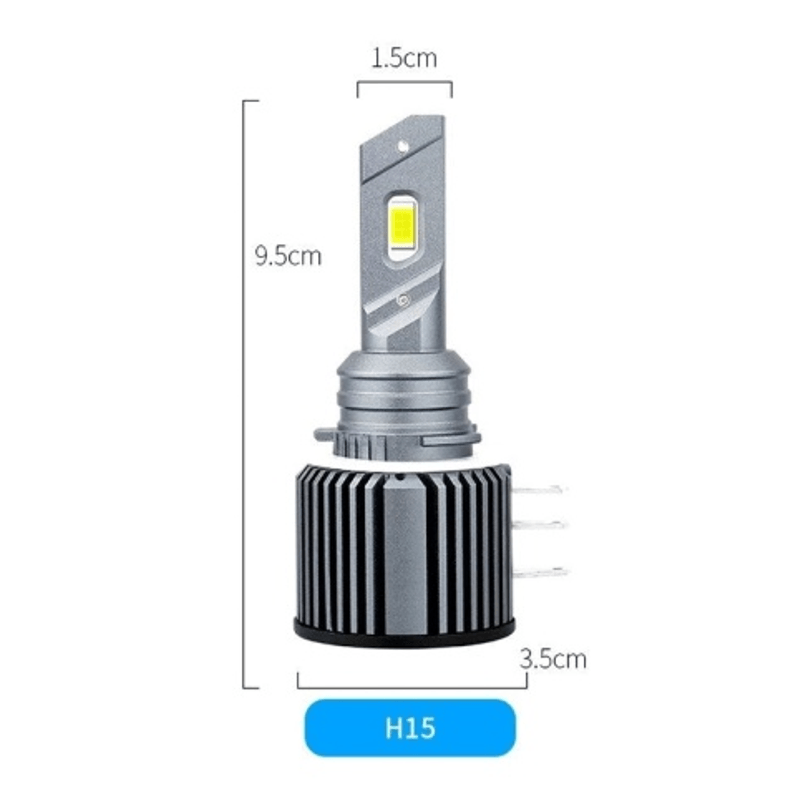 Auto si Moto - Electrice auto - Iluminare si semnalizare - Becuri auto - Set 2 becuri LED H15 Canbus 120W 12000LM fara eroare lumina alb rece - Infinity.ro