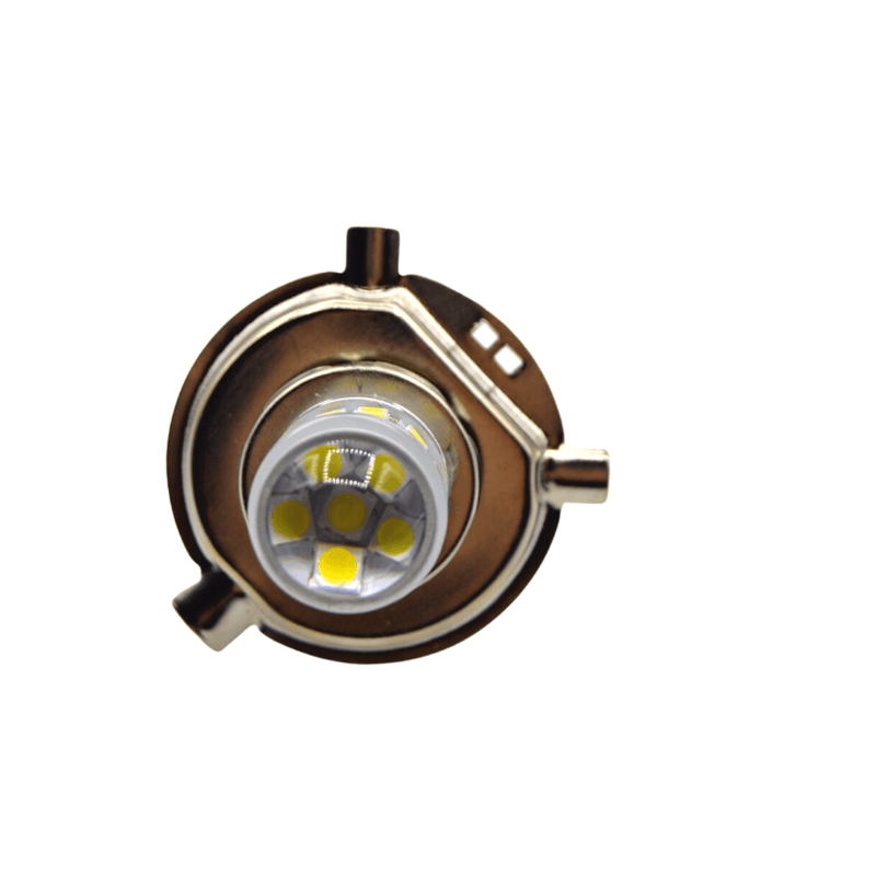 Auto si Moto - Electrice auto - Iluminare si semnalizare - Becuri auto - Set 2 becuri auto H4 cu 42 LED SMD 120W 6000k 12/80V doua faze lupa - Infinity.ro