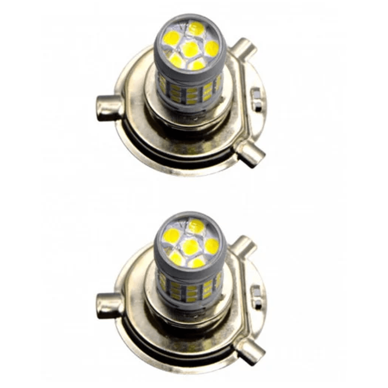 Auto si Moto - Electrice auto - Iluminare si semnalizare - Becuri auto - Set 2 becuri auto H4 cu 42 LED SMD 120W 6000k 12/80V doua faze lupa - Infinity.ro
