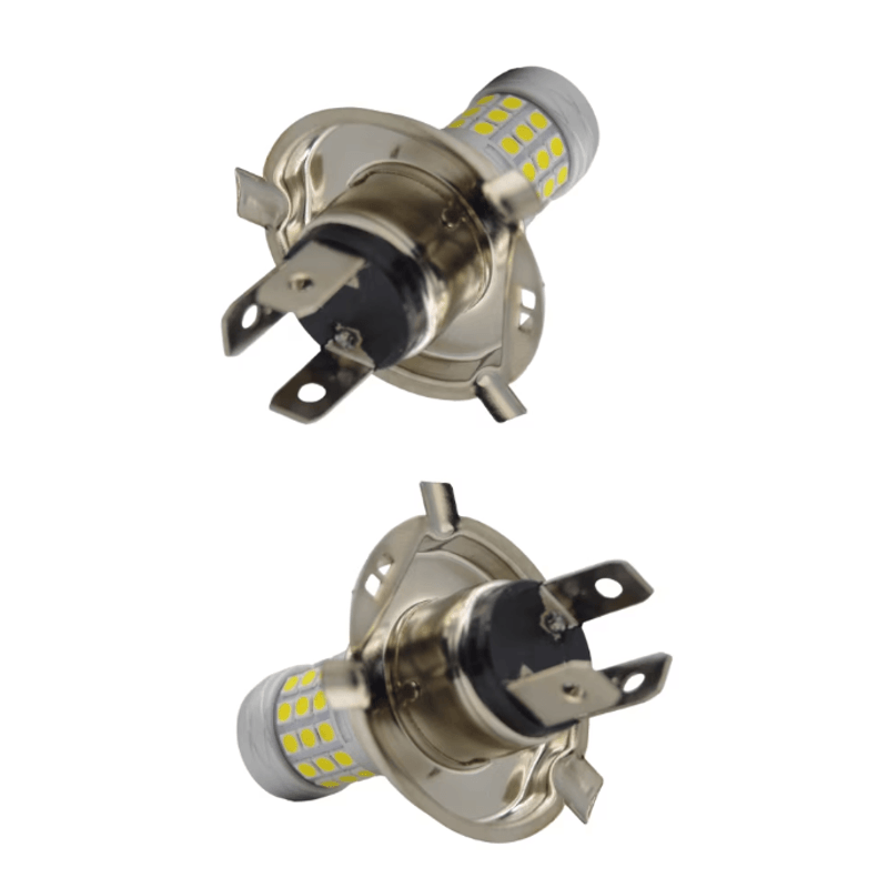 Auto si Moto - Electrice auto - Iluminare si semnalizare - Becuri auto - Set 2 becuri auto H4 cu 42 LED SMD 120W 6000k 12/80V doua faze lupa - Infinity.ro