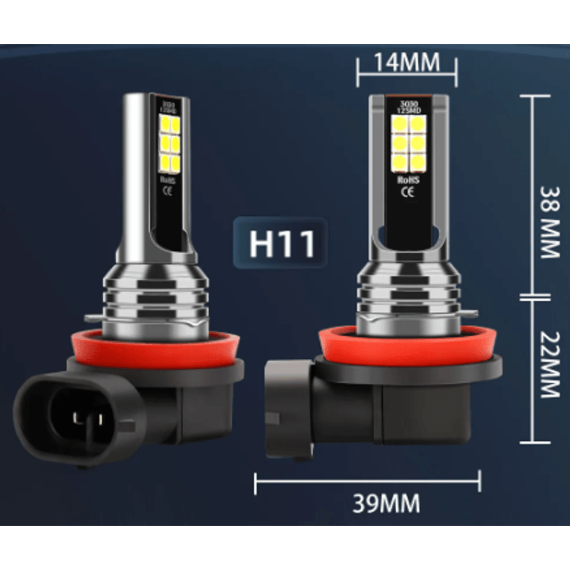 Auto si Moto - Electrice auto - Iluminare si semnalizare - Becuri auto - Set 2 Becuri auto LED H11/H8 12LED putere 60W temperatura 6000K - Infinity.ro