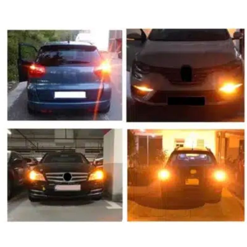 Auto si Moto - Electrice auto - Iluminare si semnalizare - Becuri auto - Set 2 Becuri LED Canbus 1156 Pozitie Portocaliu BA15S P21W 144 LED-uri - Infinity.ro