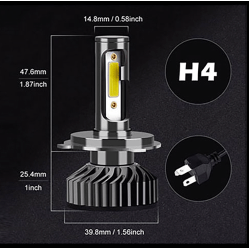Auto si Moto - Electrice auto - Iluminare si semnalizare - Becuri auto - Set 2 becuri LED auto F2 H4 putere 100W temperatura 6000K lumina alba rece XL - Infinity.ro