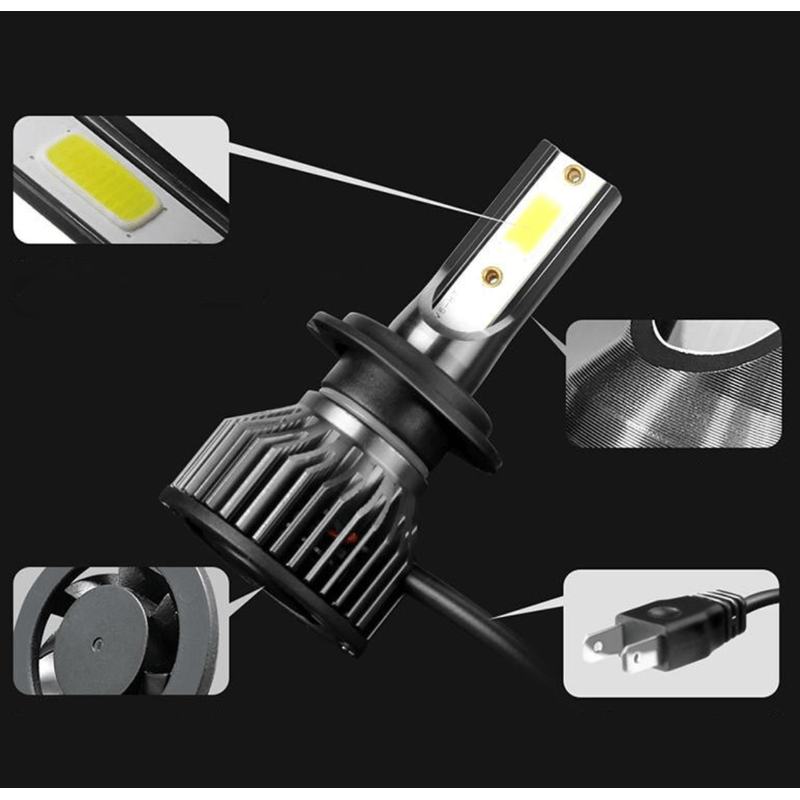 Auto si Moto - Electrice auto - Iluminare si semnalizare - Becuri auto - Set 2 becuri LED auto F2 H1 putere 100W temperatura 6000K lumina alba rece 12000 lumeni XL - Infinity.ro