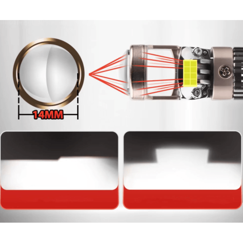 Auto si Moto - Electrice auto - Iluminare si semnalizare - Becuri auto - Set 2 Becuri auto LED K88 H11 canbus 280W/set cu lupa 28000lm - Infinity.ro