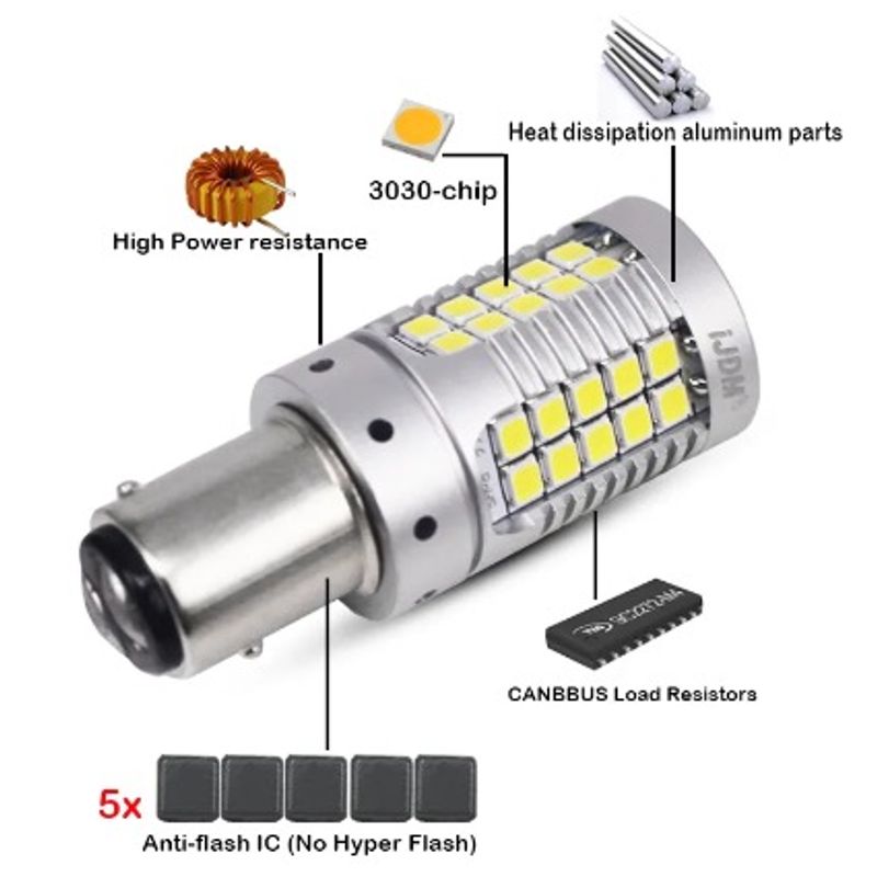 Auto si Moto - Electrice auto - Iluminare si semnalizare - Becuri auto - Set 2 Becuri Canbus Marsarier 1156 Alb 2000 Lm 21W/bec T15 - Infinity.ro