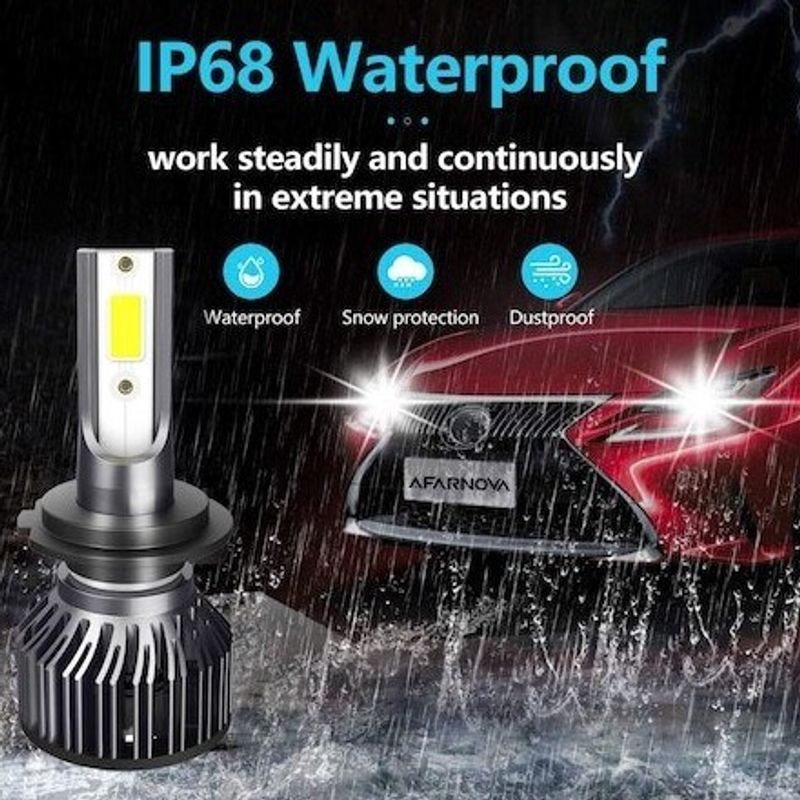 Auto si Moto - Electrice auto - Iluminare si semnalizare - Becuri auto - Set 2 becuri auto COB H7, 100W, lumina alb-rece, 12000 lumeni - Infinity.ro