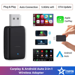 Auto si Moto - Electronice auto - Multimedia auto - Adaptor Wireless CarPlay & Android Auto 2-in-1 Staryon®, transforma conexiunea prin cablu in wireless - Infinity.ro