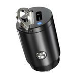 Laptop, Telefoane si Tablete - Telefoane mobile si accesorii - Accesorii Telefoane - Incarcatoare telefoane - Incarcator auto hidden design, dual port, PRESTIGE CHARGE®, SuperFastCharge 90W, 2*USB Tip C PD 45W, corp metalic - Infinity.ro