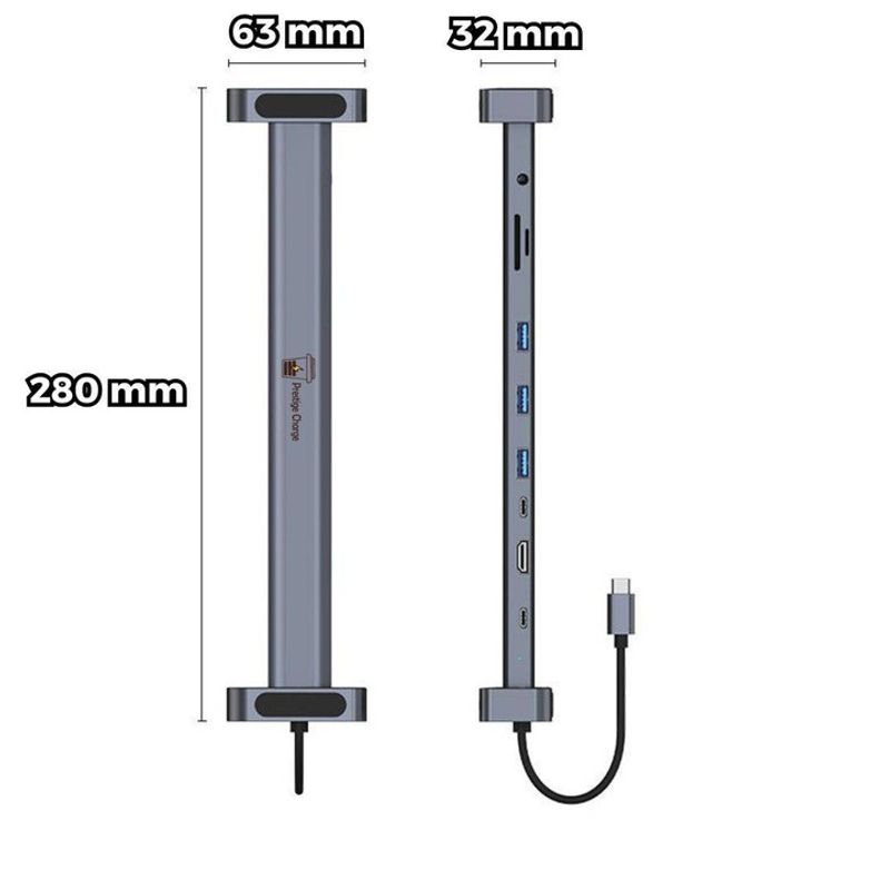PC, gaming si accesorii - Retelistica - Hub-uri - HUB USB-C 10-in-1, PRESTIGE CHARGE®, Type-C 100W, Incarcare rapida, pentru Laptop, Tableta si Alte Dispozitive USB-C - Infinity.ro