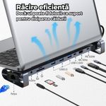 PC, gaming si accesorii - Retelistica - Hub-uri - HUB USB-C 10-in-1, PRESTIGE CHARGE®, Type-C 100W, Incarcare rapida, pentru Laptop, Tableta si Alte Dispozitive USB-C - Infinity.ro