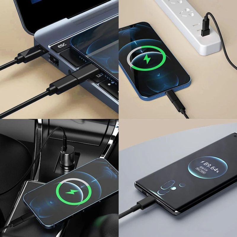 Laptop, Telefoane si Tablete - Telefoane mobile si accesorii - Accesorii Telefoane - Cabluri si adaptoare telefoane - Cablu de incarcare si date 5in1, PRESTIGE CHARGE®, cablu USB-C la USB-C SuperFastCharge 60W, 10cm - Infinity.ro