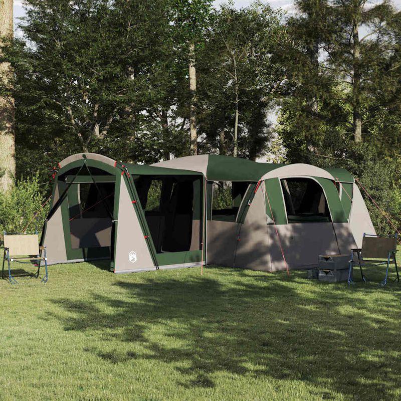 Sport si Outdoor - Camping - Corturi camping - Cort de familie cu acoperis Verde si alb 745 x 700 x 217 cm - Infinity.ro