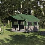 Sport si Outdoor - Camping - Corturi camping - Cort de familie cu acoperis Verde si alb 324 x 255 x 230 cm - Infinity.ro
