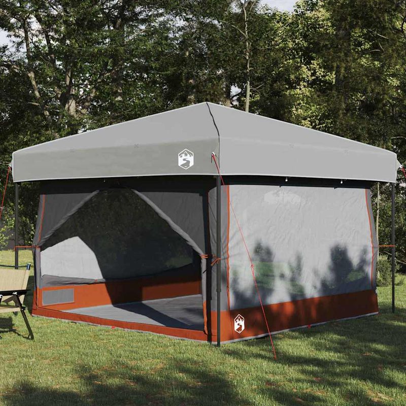 Sport si Outdoor - Camping - Corturi camping - Cort interior cu acoperis Gri si Portocalie 300 x 300 x 250 cm - Infinity.ro