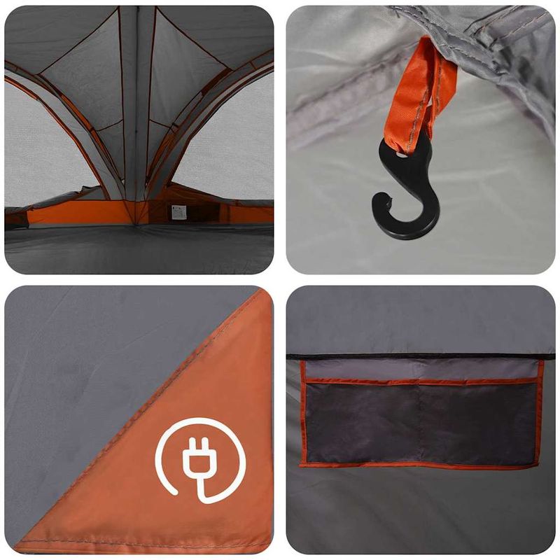 Sport si Outdoor - Camping - Corturi camping - Cort de familie Gri si Portocalie 460 x 430 x 214 cm - Infinity.ro