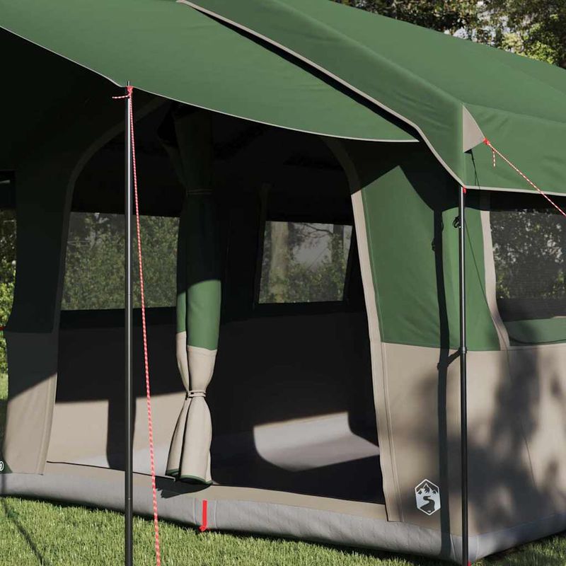 Sport si Outdoor - Camping - Corturi camping - Cort de familie cu acoperis Verde si alb 324 x 255 x 230 cm - Infinity.ro