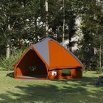Sport si Outdoor - Camping - Corturi camping - Cort Teepee cu acoperis Gri si Portocalie 490 x 410 x 210 cm - Infinity.ro